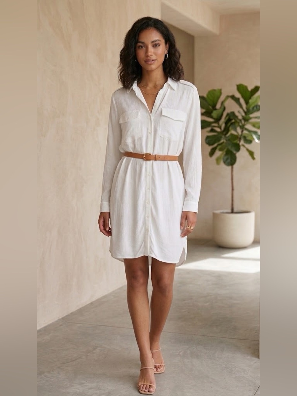 NWT St Studio 100% Viscose Shirt Dress Size 36 (US 4/6)